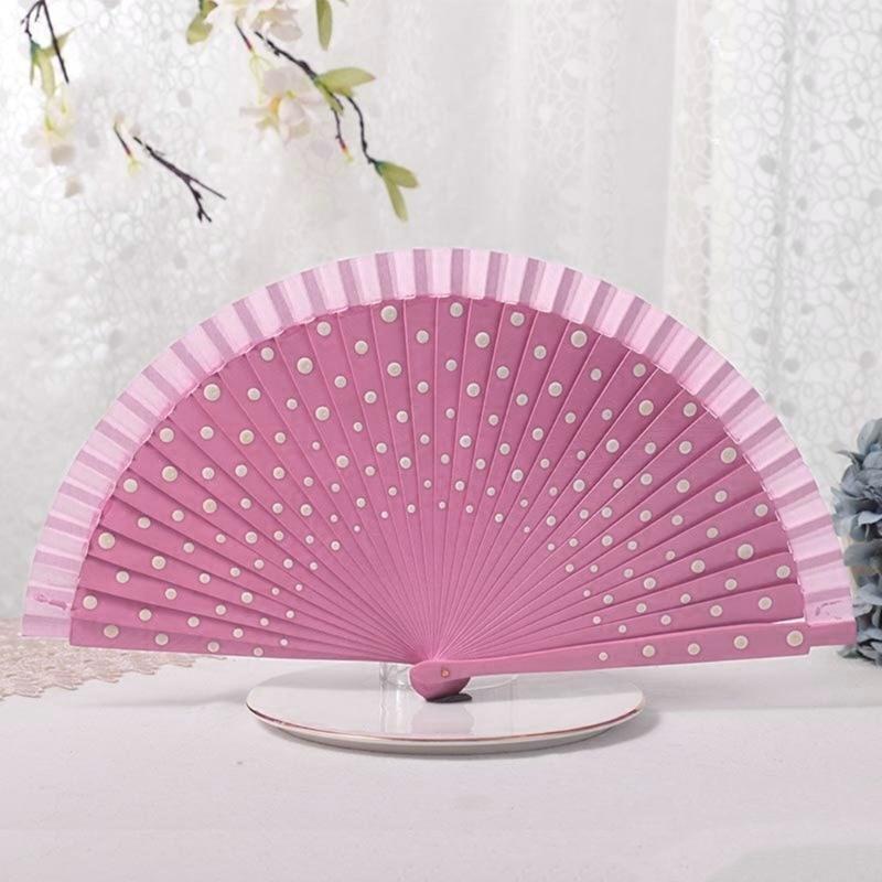 Dots Pattern Folding Fan Clothing Accessories Flamenco Spanish Classical Dance Performances Handheld Fan Hand Fan