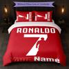 Cristiano Ronaldo Individueller Name Text Bettwäsche Set 1 Bettbezug + 2 Kissenbezüge Fußball Logo Personalisierte Geschenk für Besonderen Anlass Schlafzimmer Dekor