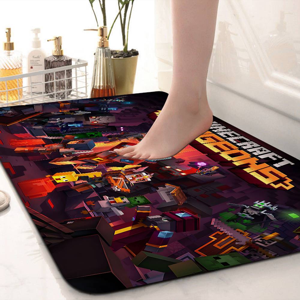 Game M-Minecraft Floor Mat Rectangle Anti-slip Home Soft Badmat Front Door Indoor Outdoor Mat Welcome Doormat