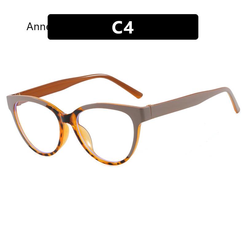 New Women Glasses Frame Cat Eye Flat Mirror Fashion Eyeframe Retro Anti Blue Light Trendy Man Decorative Glasses Plain Eyewear