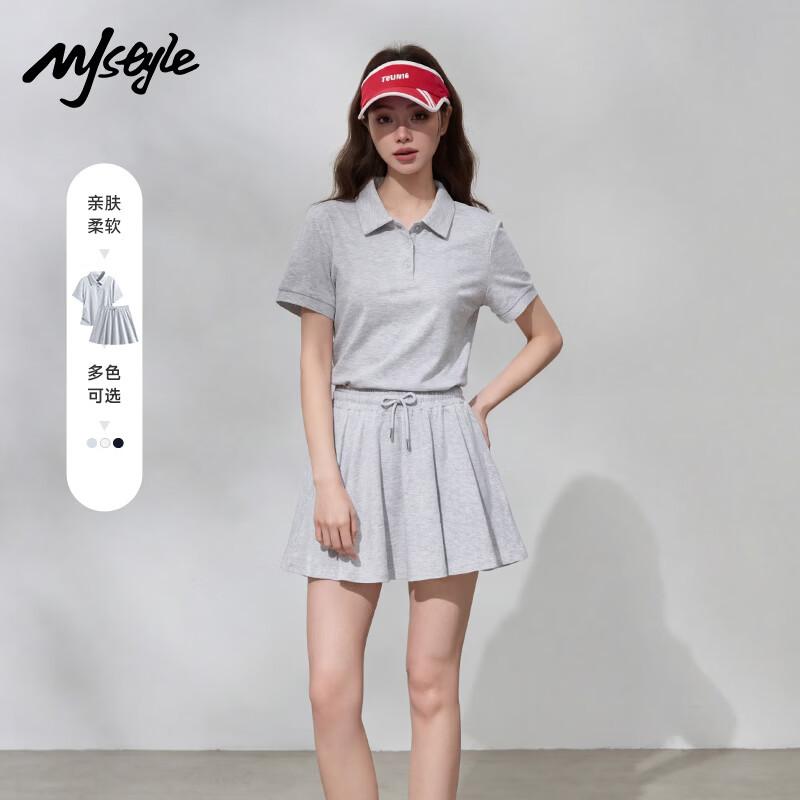 MJ STYLE Women s Polo Skirt Two-Piece Set L
