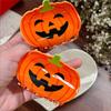 Halloween Pumpkin Hair Clips For Women - Small Hairpins For Thin Hair, Cute Barrettes, Nonslip Clamp Accessories (Orange)