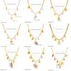 DIEYURO 316L Stainless Steell Pearl Starfish Imitation Shell Necklace For Women New Fashion Ocean Neck Chain Jewelry Gift