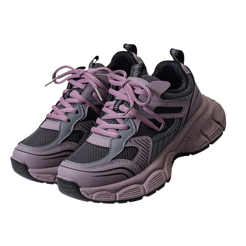 This Year's Popular Purple Dad Shoes Women's 2025 New Spring and Autumn Thick-soled Versatile Casual Sports Shoes