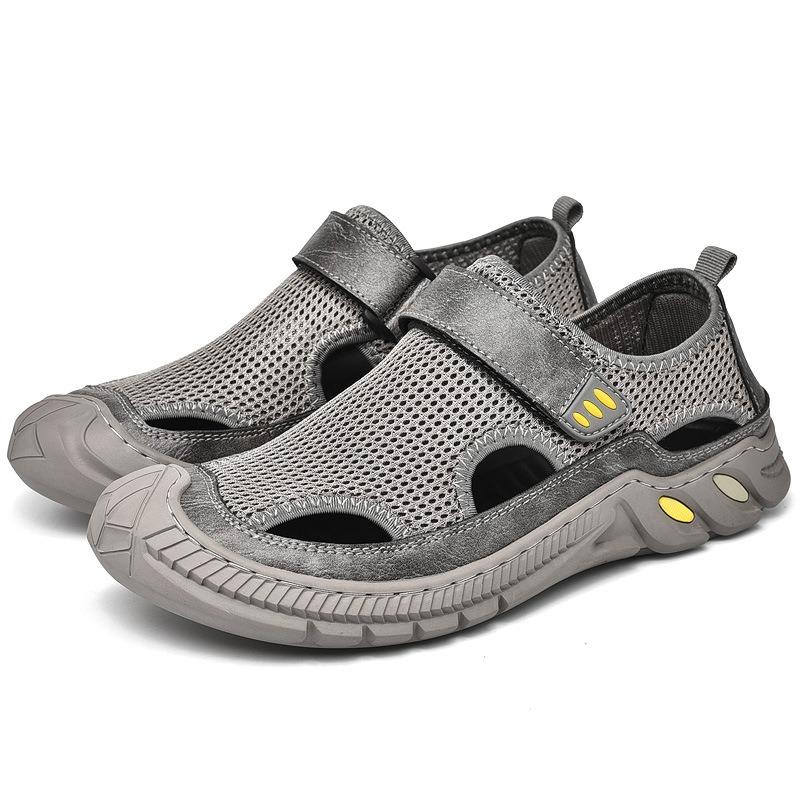 Men's Sandals Mesh Breathable Men's Shoes New Large Size Casual Shoes Light and Comfortable Summer Bag Head Mesh Shoes