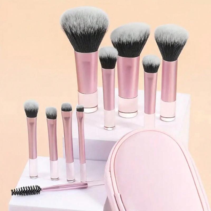 ELegant Makeup Brush Set 10pcs Professional Cosmetic Tools Multifunctional With Carrying Pouch For Beauty Enthusiasts