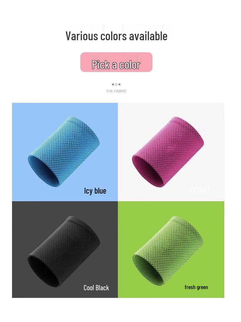 

Newcomer Special: Sports Cooling Sweat-Absorbing Wristband - Instant 5 Yuan Off 2 Cold Feeling Wristbands (Random Colors)