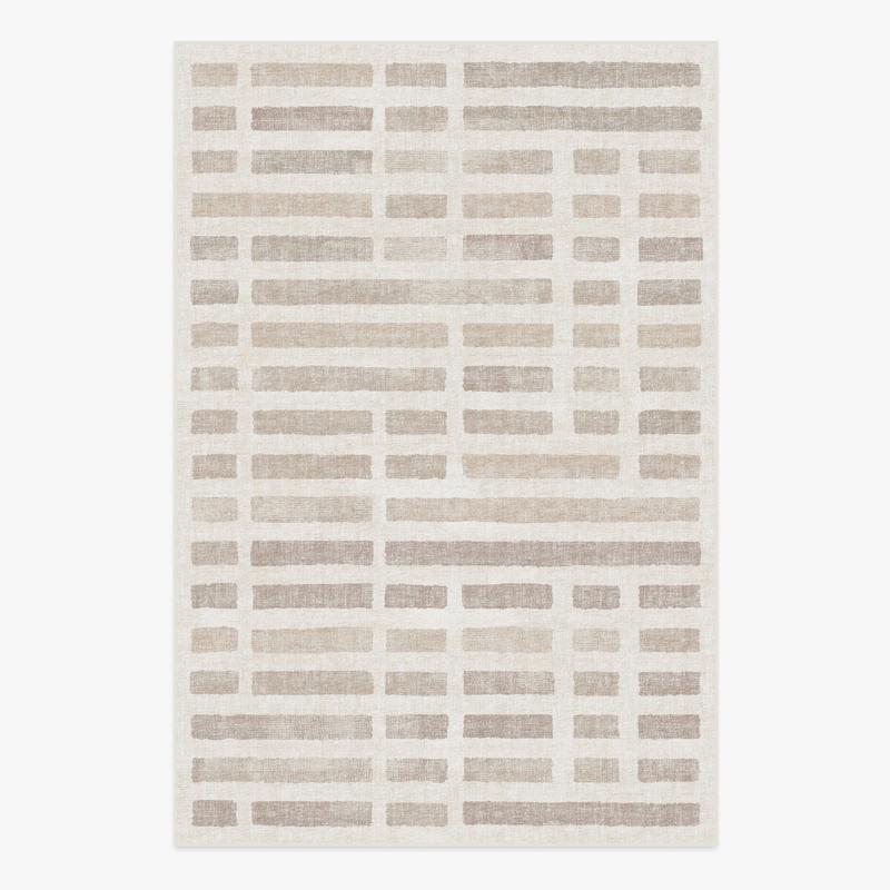 

Living Room Bedroom Carpet Modern Minimalist Style Geometric Pattern European Floor Mat Warm Beige Versatile Home Plush Rug 50x80cm