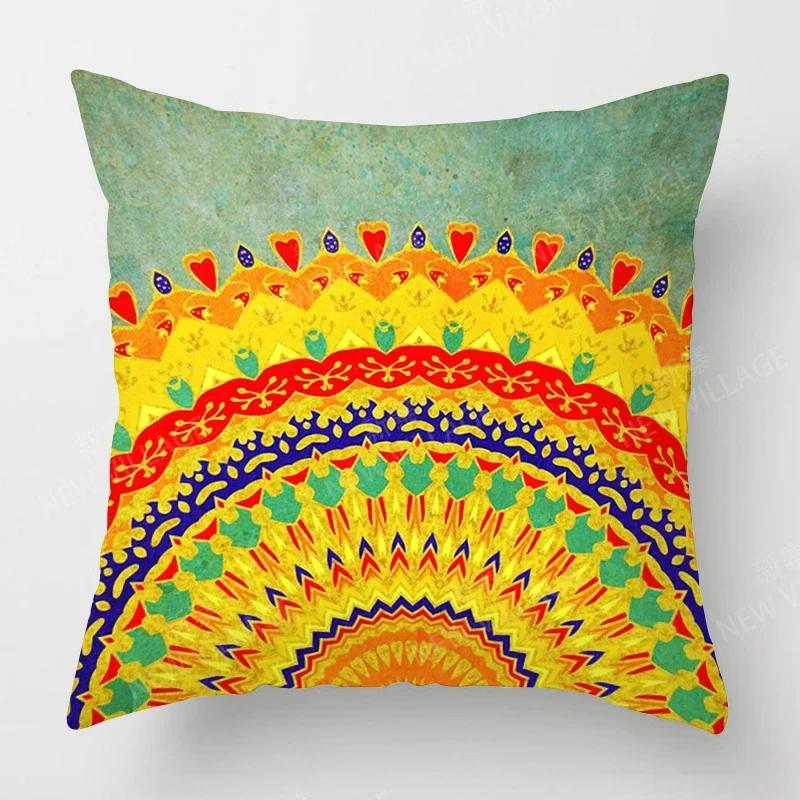 Fall Home Decor Autumn Living Room Throw Pillow Cover Sofa Boho Cushion Cover Mandala