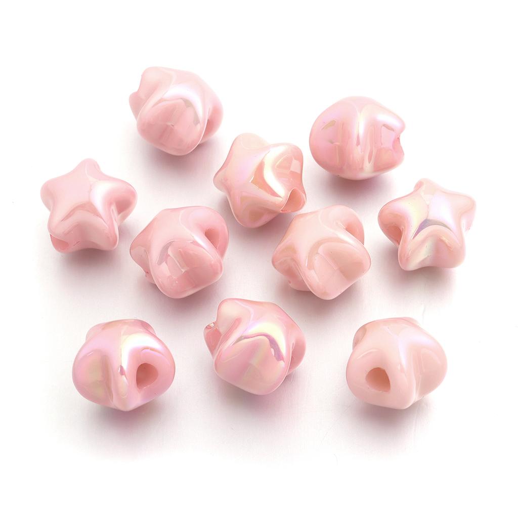10pcs/lot Plated Color Acrylic Star Beads Loose Spacer Pentagram Beads For DIY Charms Bracelet Phone Chains Jewelry Accessories