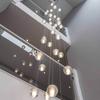Modern Minimalist Living Room Chandelier Crystal Ball Indoor Lighting Spiral Staircase Light Bedroom Restaurant LED Chandelier