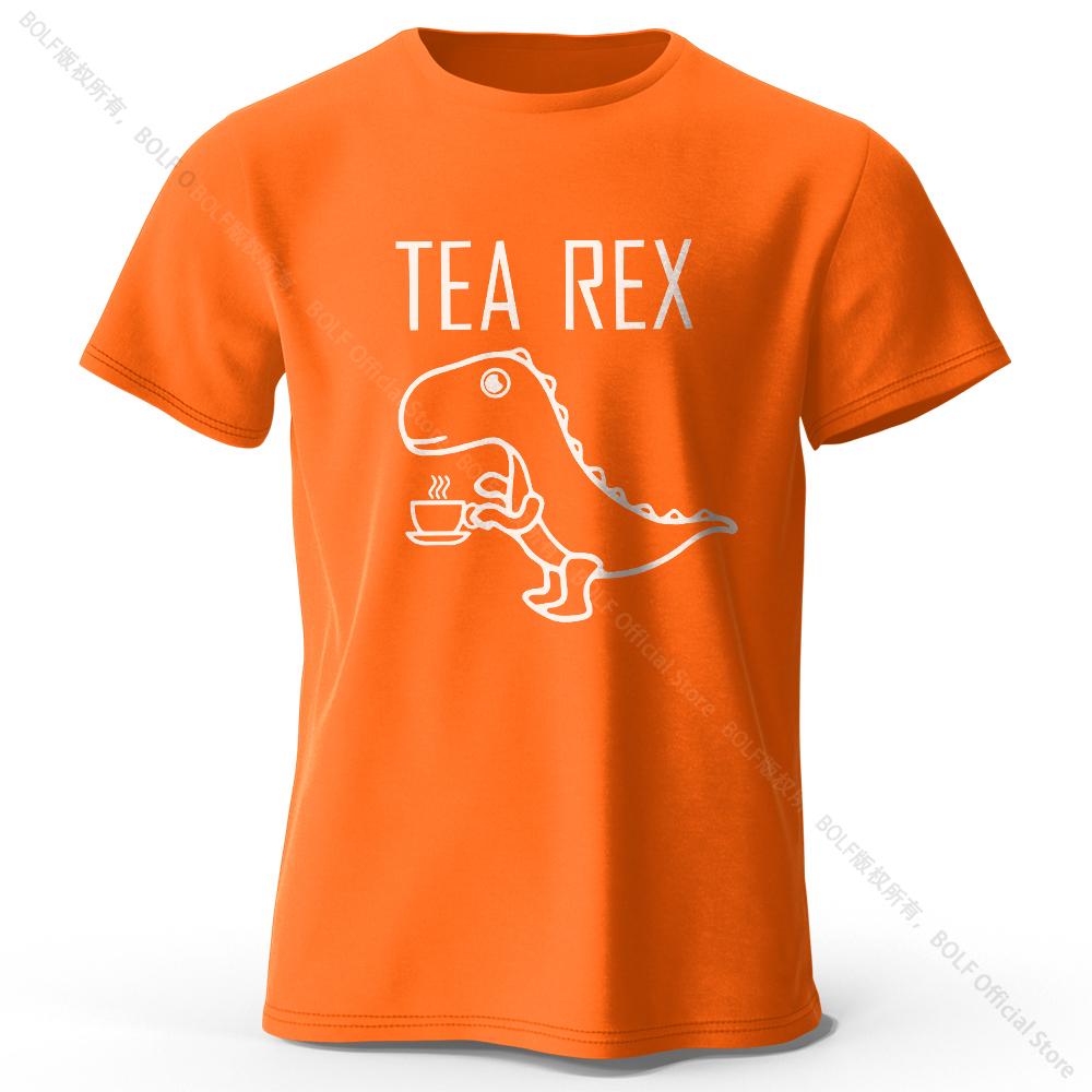 Tričko ze 100% bavlny s potiskem dinosaura Tea-Rex, měkké a prodyšné tričko s krátkým rukávem a kulatým výstřihem, unisex zábavný a neobvyklý styl