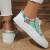 Little White Shoes New Printed Flat-bottomed Lace-up Student Lightweight Running Casual Sports Shoes Single Shoes