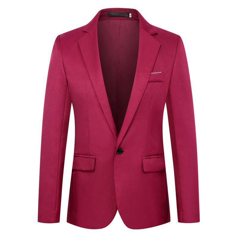 Men's Suit Korean Version of Youth Slim Fit Solid Color Single-row One-button Small Blazer