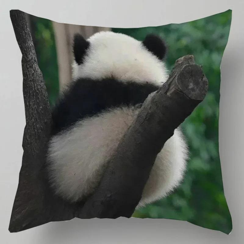 

Наволочка для дома, квадратная, офисная, декоративная, наволочка для подушки, милый узор панды, украшение 45x45cm