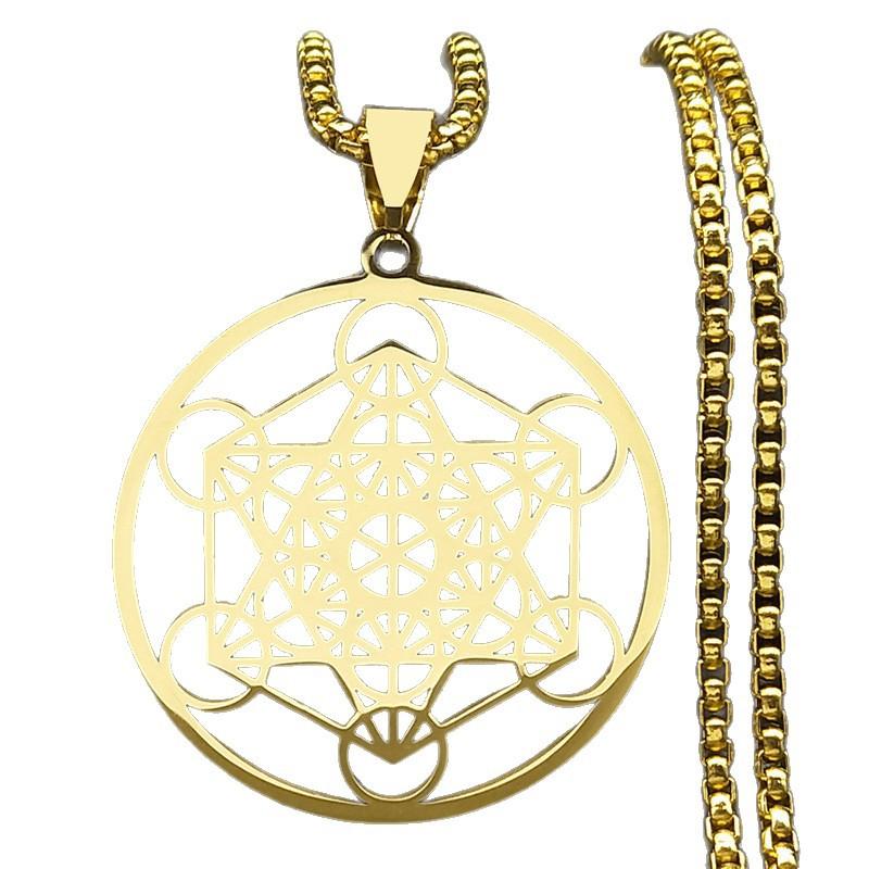 Six Star Array Hollow Pendant Men's and Women's Geometric Solomon Necklace Gift
