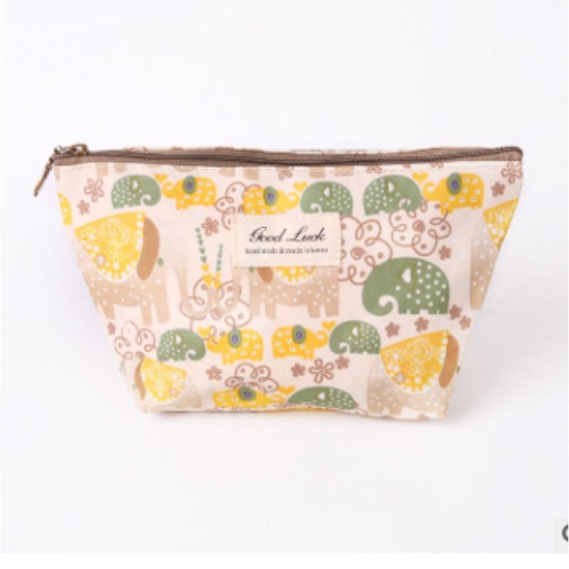 Bedruckte Reise-Kosmetiktasche, klein, koreanisch, tragbar, großes Fassungsvermögen, Kosmetiktasche, Clutch, Kosmetiktasche