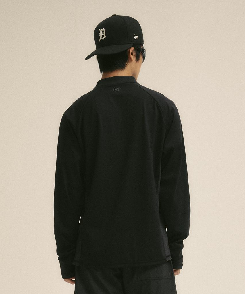 Billalei Relaxed Fit Men'S Zip-Up Rash Guard - Black