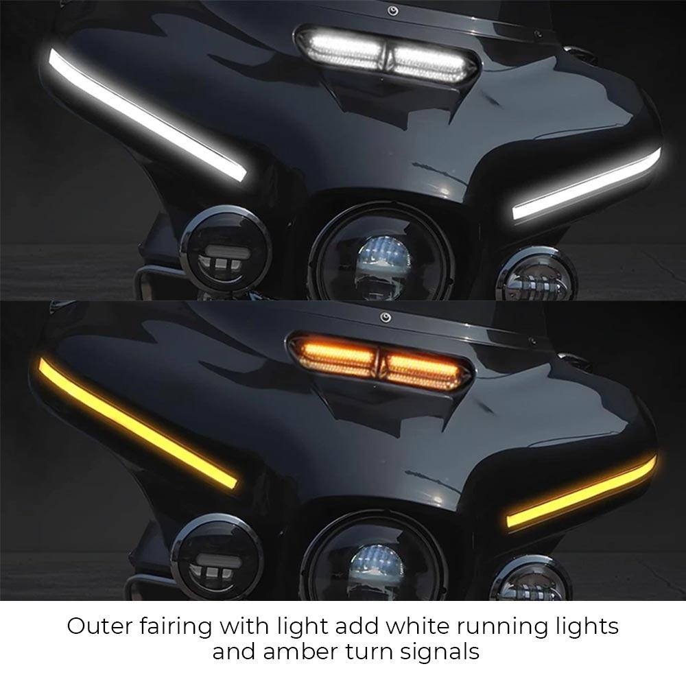 Front Batwing Upper Outer Fairing with LED Light ABS Plastic Motorcycle For Harley Touring Street Glide Special FLHXS 2014-2023