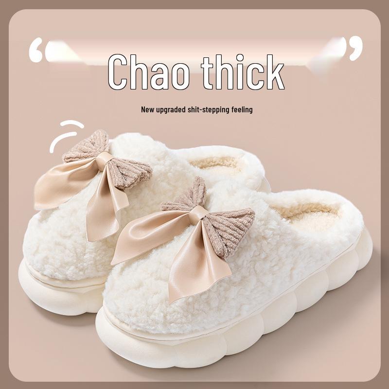 Women's Non-Slip Waterproof Thick-Soled Cotton Slippers – Cozy Furry Design for Autumn/Winter Maternity & Men's Wear