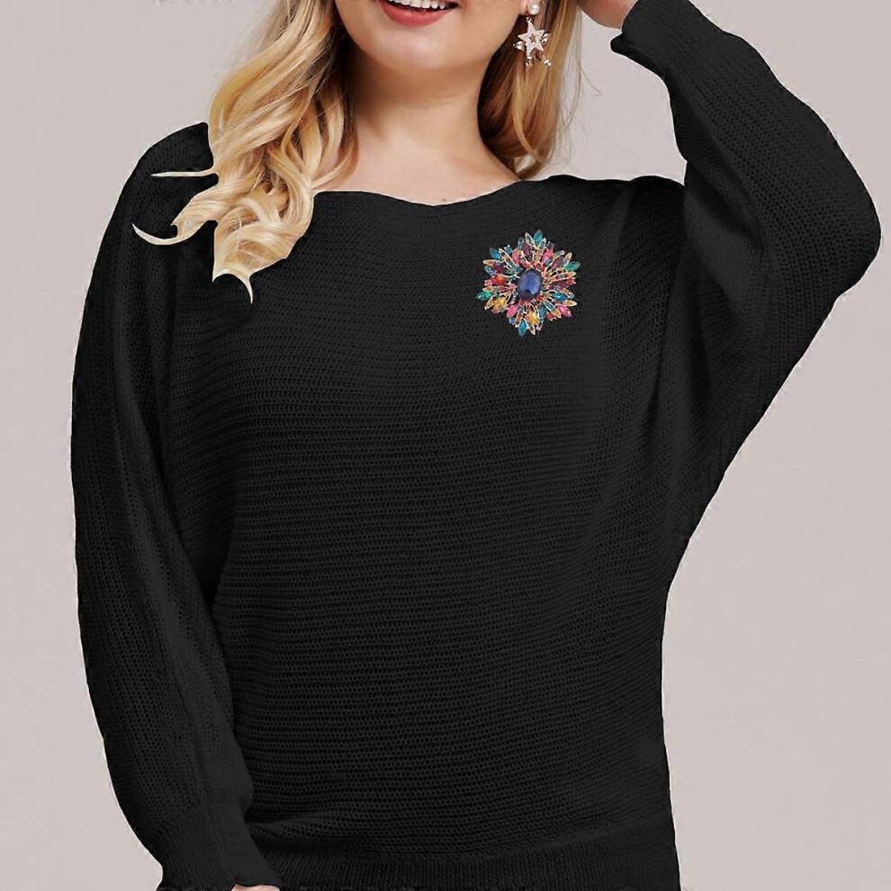 Sunflower Crystal Brooch Pin Rhinestone Scarf Decoration Corsage for Women and , Big Heavy Cloth Pin