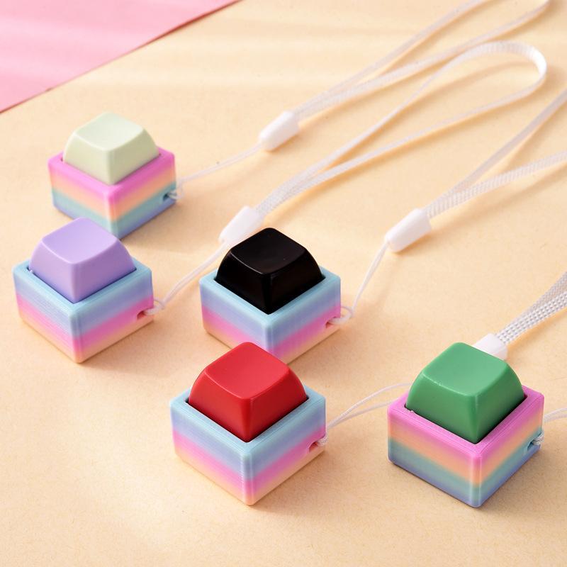 Portable Pocket Stress Relieving Toy with Button Lanyard Anxiety Alleviation for Daily Commute Travel Gifts