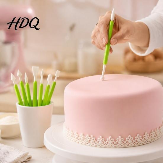 Professional Baking Accessories 8PCS Fondant Sculpting Tool Set DIY Cake Decorating Kit with Ergonomic Non-slip Handles Modeling Flower And