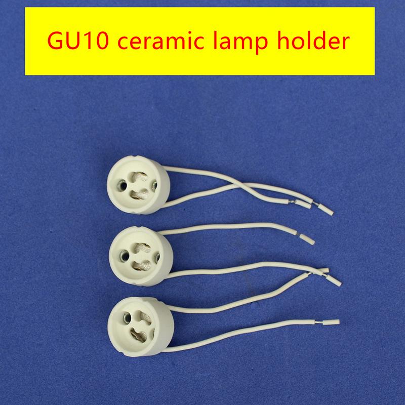 5Pcs/Lot Gu10 Lamp Base Ceramic Light Holder Socket Connector Adapter Wire For Led Bulb Stand Chandelier Halogen Leds Accessory