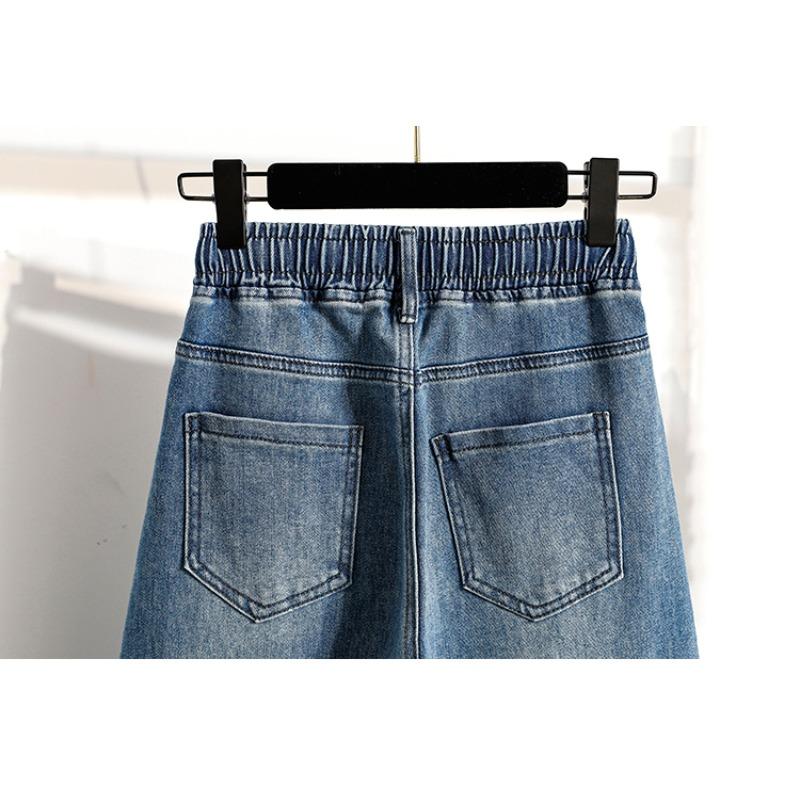 DIMANAF 2026 Primavera Estate Donna Taglie Forti Jeans Nuova Moda Pantaloni Lunghi da Donna Denim Cotone Oversize Gamba Larga
