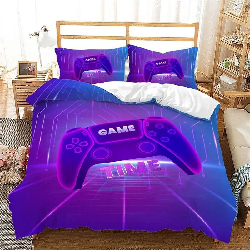 Game Bedding Set for Children and Boys, Handle controller Duvet Cover Sets, Twin, Full, Queen, King Bedroom Set gaming for teen