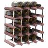 20 Bottle Wine Rack In Brown Solid Pine Wood