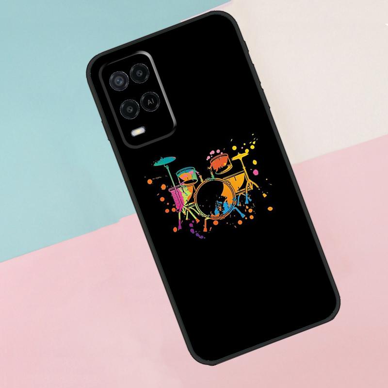 Musical Instrument Drum For Oppo A74 A94 A54 A80 A78 A98 A40 A60 A18 A38 A58 A15 A17 A77 A57S A16 A76 A96 Phone Case