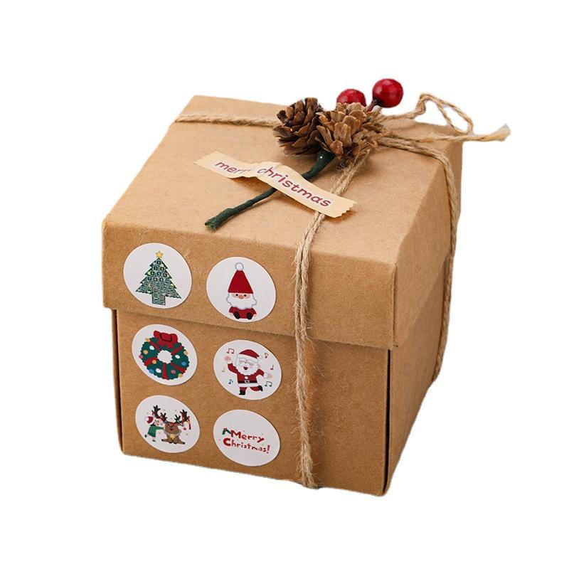 100-500pcs Merry Christmas Snowman Sticker Christmas Party Decor Sticker New Year Gift Box Sealed Baking Cake Tag