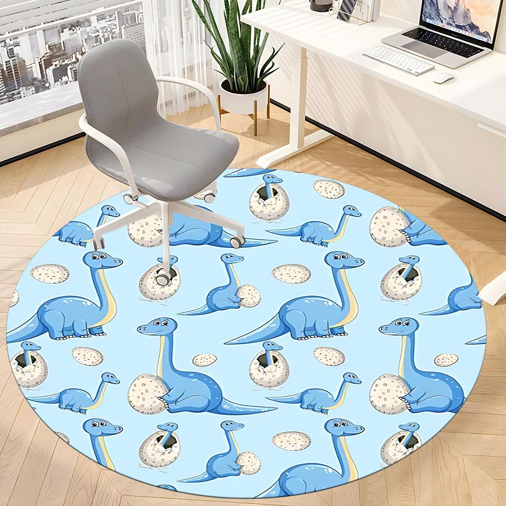 1pc Dinosaur Eggs Carpet for Office Non-Slip, Round Carpet, Soft & Comfortable, Carpet for Office, Lightweight Round Floor Mat