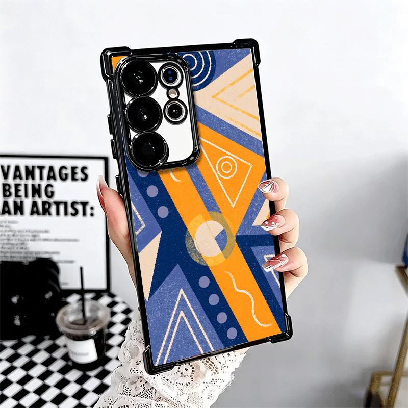 Abstract Geometry PopArt Desgin Soft Phone Case For Samsung Galaxy S26 Ultra S25 Edge S24 FE S23 Plus S22 S21 + S20 Plating Anti
