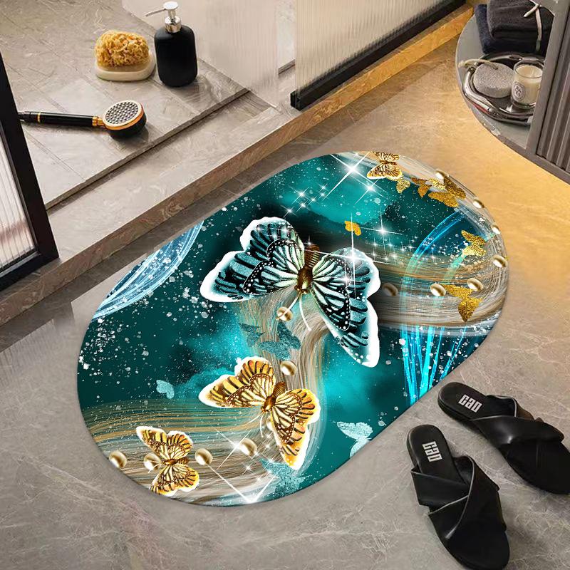 Bathroom floor mat, water-absorbing non-slip mat, home entrance door wear-resistant foot mat, bathroom, kitchen thickened carpet