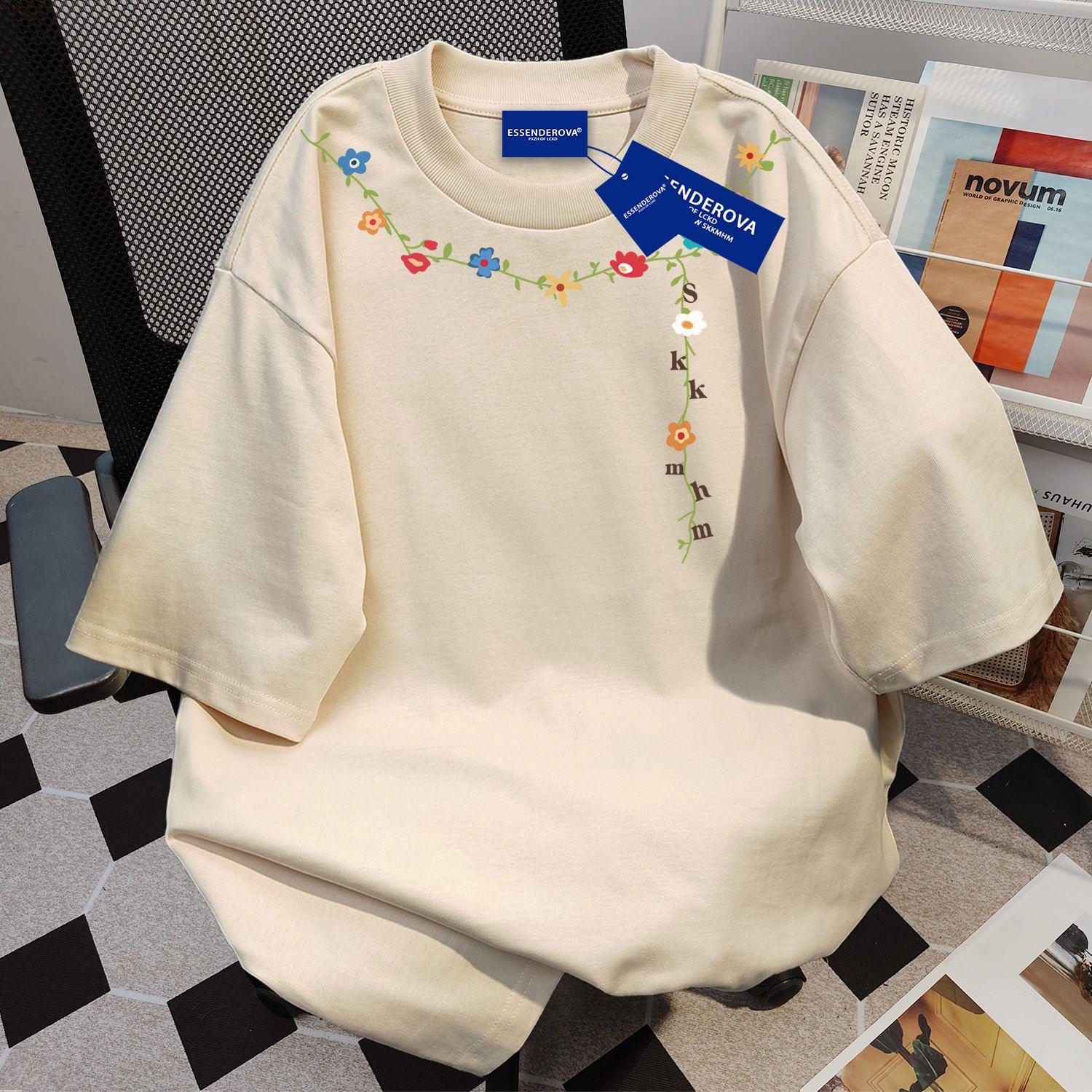 

Женские футболки с круглым вырезом и короткими рукавами, однотонные футболки с цветочным принтом, повседневные летние базовые футболки, блузки, топы для женщин S