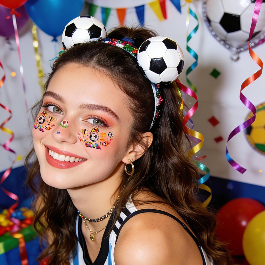 2026 World Cup Theme Football Makeup Face Stickers World Cup Fan Cheer Stickers Event Tattoo Stickers