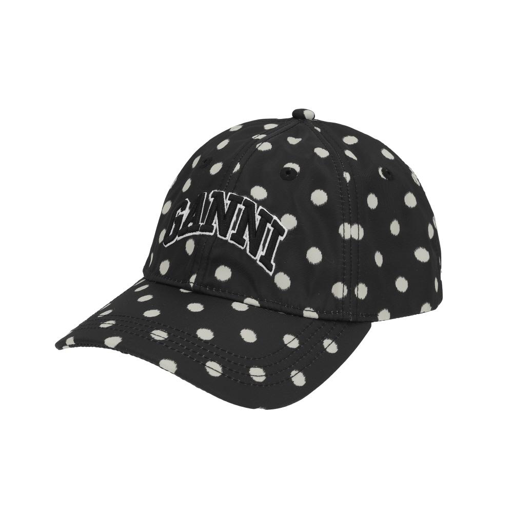 Ganni Dot Print Logo Embroidered Baseball Cap B3020038 099 B3020038 099