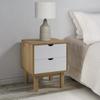 Day and Night - Day and Night OTTA Nightstand In Brown and White Pine Wood 45x39x57 Cm