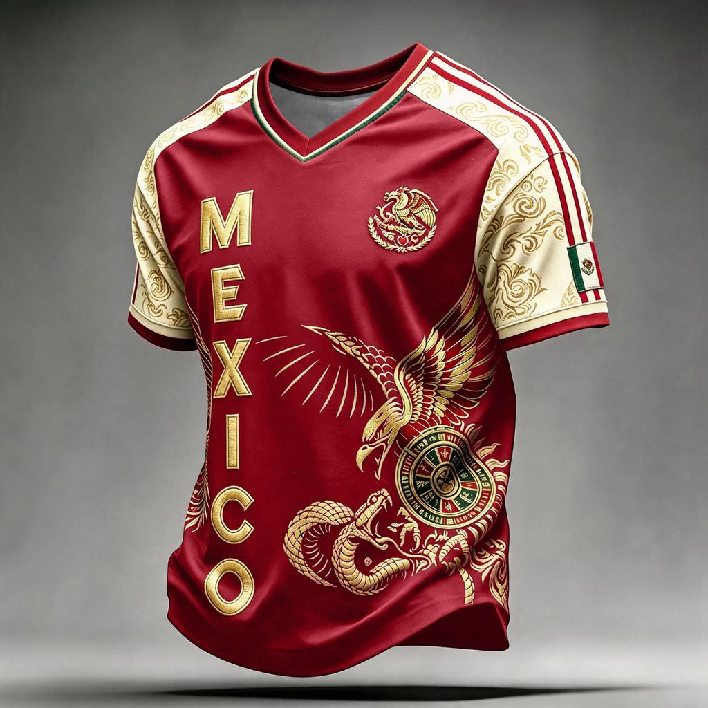 Men's Mexico Soccer Print Short Sleeve T-Shirt Casual Graphic Tee
