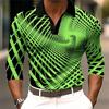 Cool Skull Web Print Long Sleeve Polo, Zip Collar Casual Men's Top