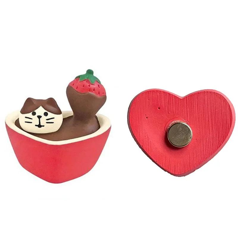 Resin Cute Cartoon Cat Fridge Magnetic Sticker Kawaii Zakka 3D Refrigerator Magnet Magnets Home Decoration Creative BirthdayGift