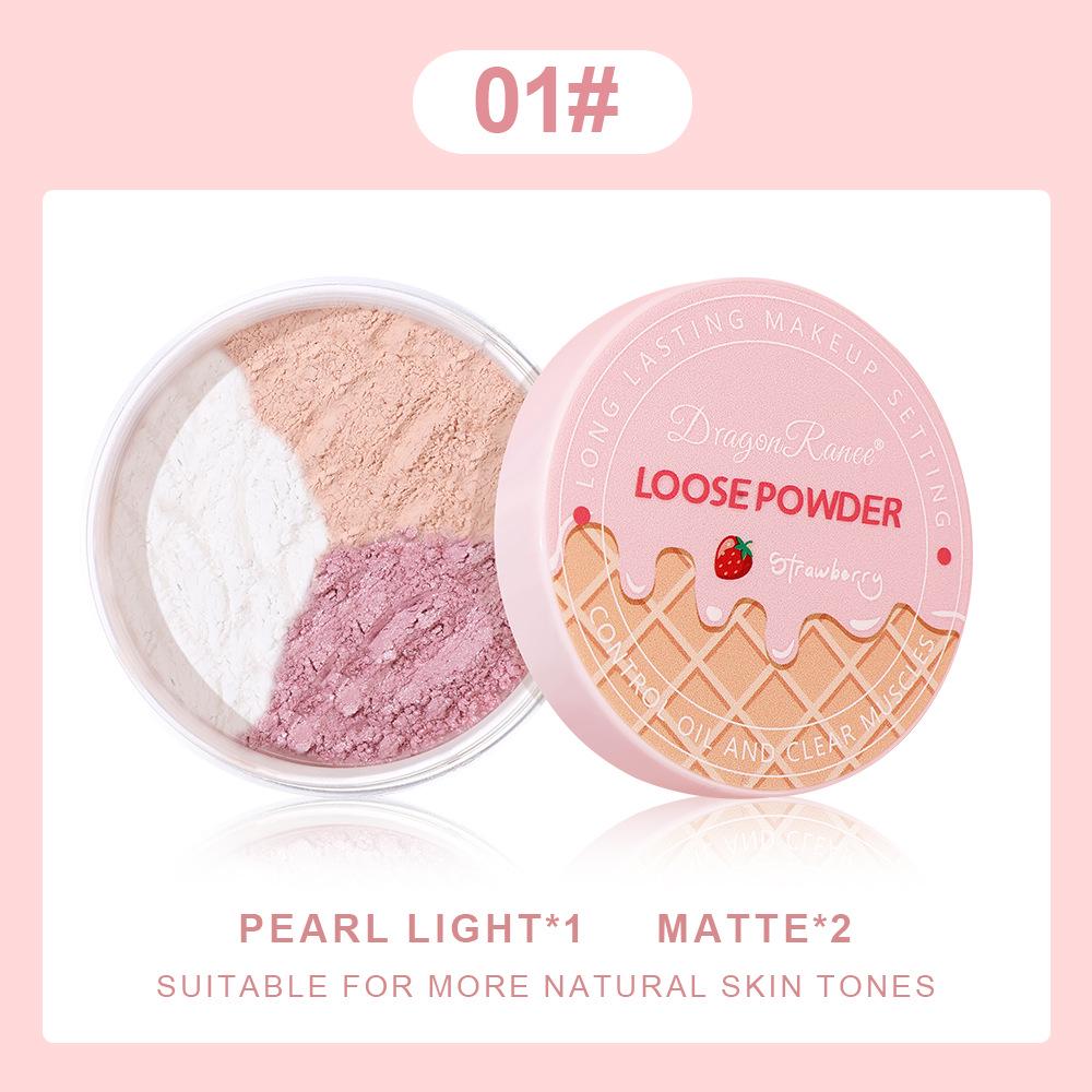 

Matte Finish Loose Powder Set: Oil Control, Highlight, Contour, & Three-Color Blush