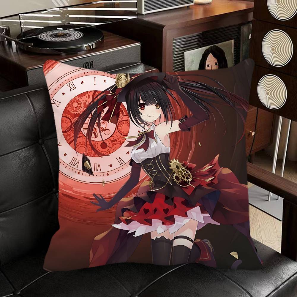 Kurumi Tokisaki Anime Kissenbezug Quadratisches Kissen Schlafzimmer Sofa Freizeit Komfort Kissen Auto Heimdekoration