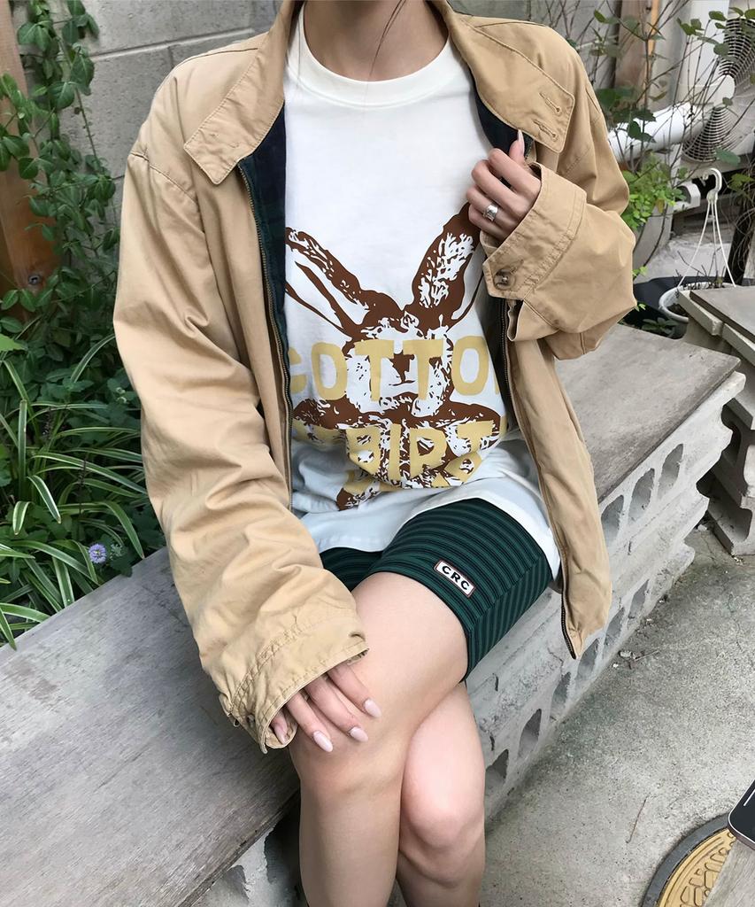 COTTONREBIRTHCLUB Rabbit Raglan T-Shirt (Cream)