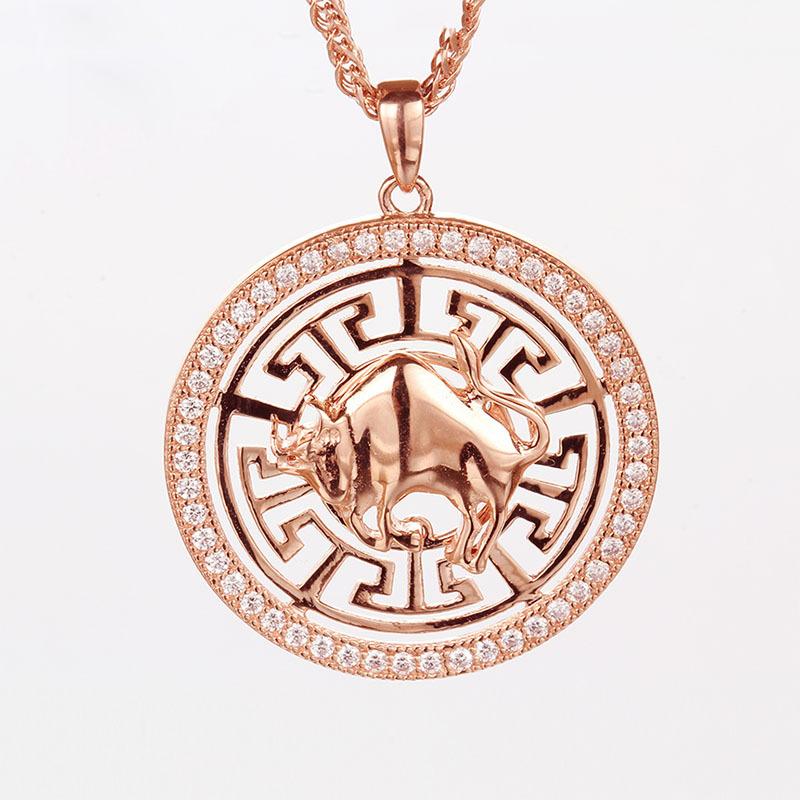 Pure Purple Gold Constellation Pendant Rose Gold Plated Color Gold Personalized Twelve Constellation Cards