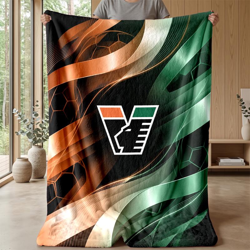 Venezia FC Football Print Flannel Blanket, Soft Warm Lightweight Throw Blanket for Sofa Bed Camping