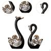2 Pieces Swan Sculpture Animal Statue Gifts Artwork Ornament Porcelain Figurine for Living Room