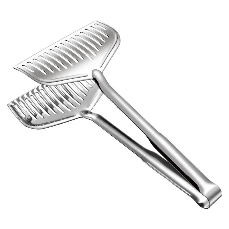 BEPAN Stainless steel household barbecue tongs food tongs fried fish grilled fish tongs steak frying tongs kitchen tools
